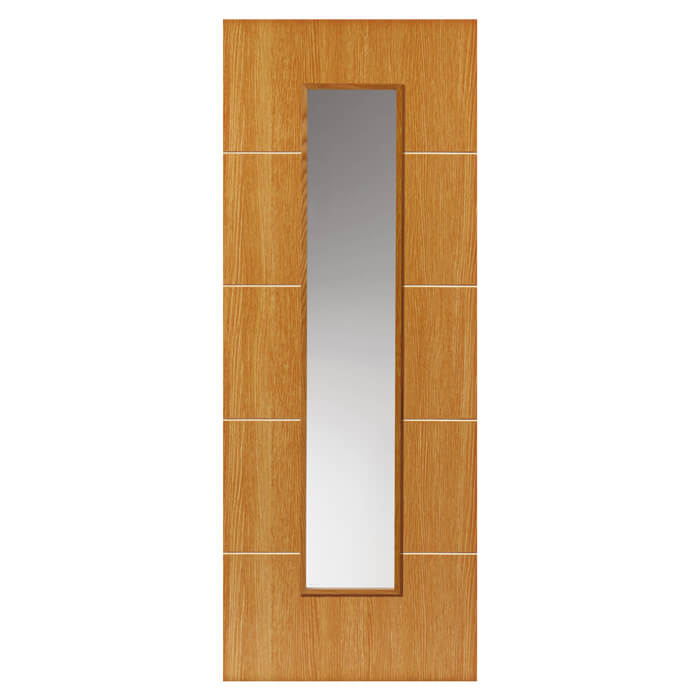 JB Kind Louvre Glazed Oak Painted Internal Door - Pre Finished