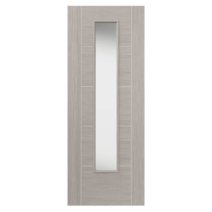 JB Kind Tigris Lava Light Grey Slim Glazed Internal Door - Pre Finished