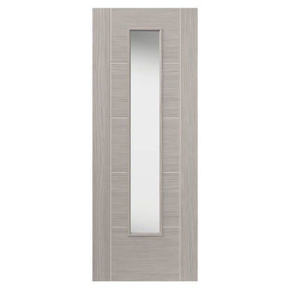 JB Kind Tigris Lava Light Grey Slim Glazed Internal Door - Pre Finished