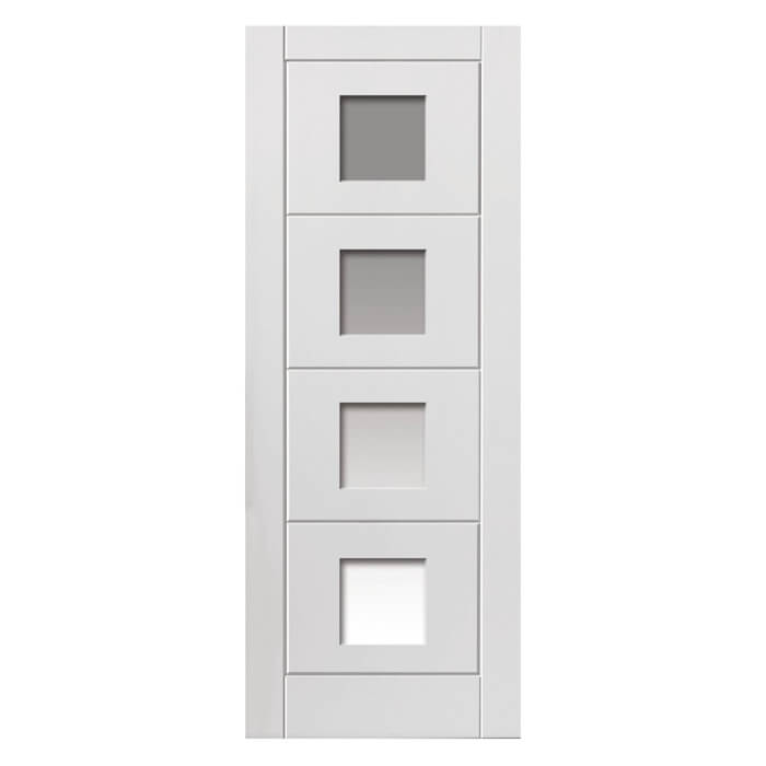 JB Kind Quattro Glazed Primed Moulded Internal Door