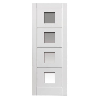 JB Kind Quattro Glazed Primed Moulded Internal Door