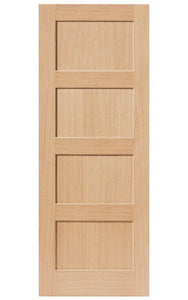 JB Kind Snowdon Oak Shaker Style FD30 Fire Door - Unfinished