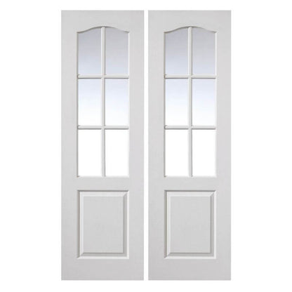JB Kind Classique 6 Light Pair White Primed Rebated Internal Doors