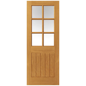 JB Kind Thames Oak 6 Light Glazed Internal Door - Pre Finished