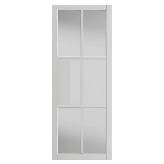 JB Kind Civic Glazed White Industrial Style Internal Door - Pre Finished