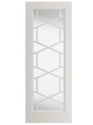 JB Kind Quartz Glazed White Primed Latticed Style Internal Door