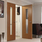 JB Kind Louvre Glazed Oak Painted Internal Door - Pre Finished