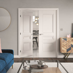 JB Kind Osborne Classic Panelled White Primed FD30 Fire Door