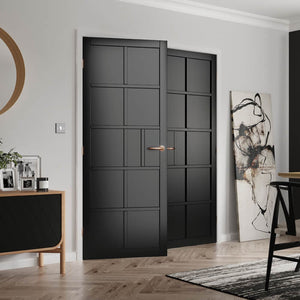 JB Kind Plaza Black Industrial Style Internal Door - Pre Finished