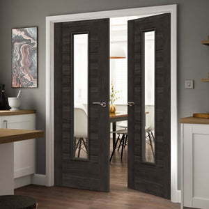 JB Kind Tigris Dark Grey Glazed Internal Door - Pre Finished