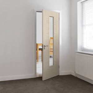 JB Kind Tigris Glazed Ivory Internal Door - Pre Finished