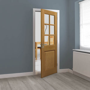 JB Kind Arden Glazed Oak Veneered Internal Door - Pre Finished