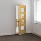 JB Kind Blenheim 4 Light Glazed Oak Veneer Internal Door - Pre Finished