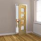 JB Kind Blenheim 4 Light Glazed Oak Veneer Internal Door - Pre Finished