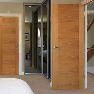 JB Kind Tigris Oak 5 Panel FD30 Fire Door - Pre Finished