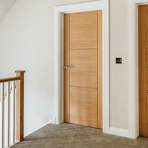 JB Kind Mistral Oak Veneer 3 Pane Internal Door - Pre Finished