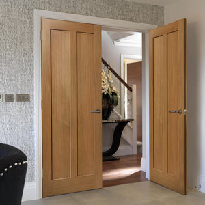JB Kind Eiger Oak Shaker Style FD30 Fire Door - Unfinished