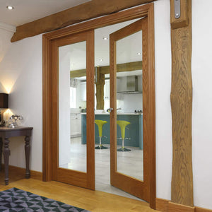 JB Kind Fuji Glazed Oak Shaker Style FD30 Fire Door - Unfinished