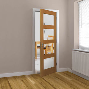 JB Kind Nevis Glazed Oak Veneered Shaker Style Internal Door - Unfinished