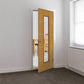 JB Kind Louvre Glazed Oak Painted Internal Door - Pre Finished