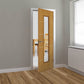 JB Kind Louvre Glazed Oak Painted Internal Door - Pre Finished