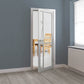 JB Kind City Glazed White Industrial Art Deco Style Internal Door - Pre Finished
