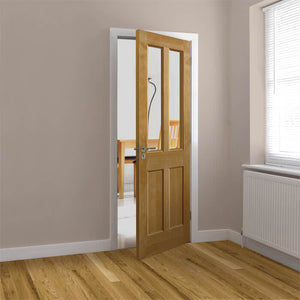 JB Kind Severn Glazed Oak Veneered Internal Door - Unfinished