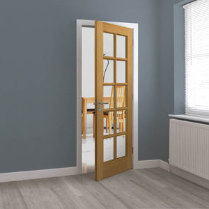 JB Kind Gisburn Glazed Oak Veneered Internal Door - Pre Finished