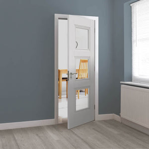 JB Kind Catton Glazed Classic Panelled White Primed Internal Door