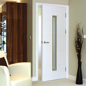 JB Kind Dominion Glazed White Primed FD30 Fire Door