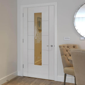 JB Kind Emral Glazed White Painted Internal Door - Pre Finished