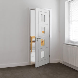 JB Kind Quattro Glazed Primed Moulded Internal Door