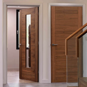 JB Kind Mistral Walnut Veneer Glazed Internal Door - Pre Finished