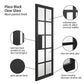 JB Kind Plaza Glazed Black Industrial Style Internal Door - Pre Finished