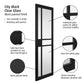 JB Kind City Glazed Black Industrial Art Deco Style Internal Door - Pre Finished