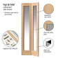 JB Kind Fuji Glazed Oak Bi-Fold Internal Door - Unfinished