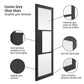 JB Kind Cosmo Glazed Graphite Grey Industrial Style Internal Door - Pre Finished