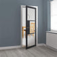 JB Kind Cosmo Glazed Graphite Grey Industrial Style Internal Door - Pre Finished