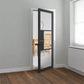 JB Kind Cosmo Glazed Graphite Grey Industrial Style Internal Door - Pre Finished