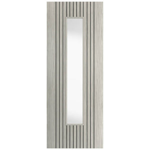 JB Kind Aria Glazed Grey Laminate Internal Door - Pre Finished