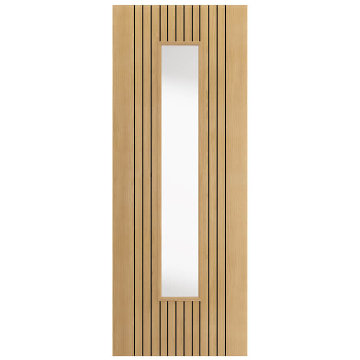 JB Kind Aria Glazed Oak Laminate Internal Door - Pre Finished