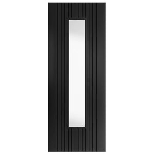 JB Kind Aria Glazed Black Laminate Internal Door - Pre Finished