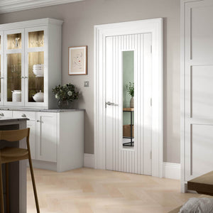 JB Kind Aria Glazed White Primed Internal Door