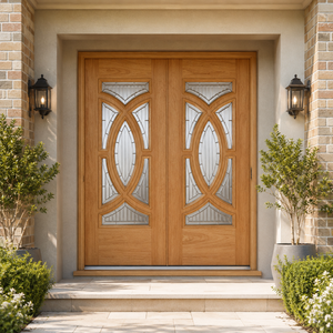 Mendes Oak Majestic External Door Pair - Unfinished
