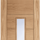 Mendes Corsica 18G Central Glazed Oak FD30 Fire Door - Pre Finished