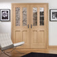 XL Joinery Malton Oak Door Pair with Clear Bevelled Glass - Unfinished