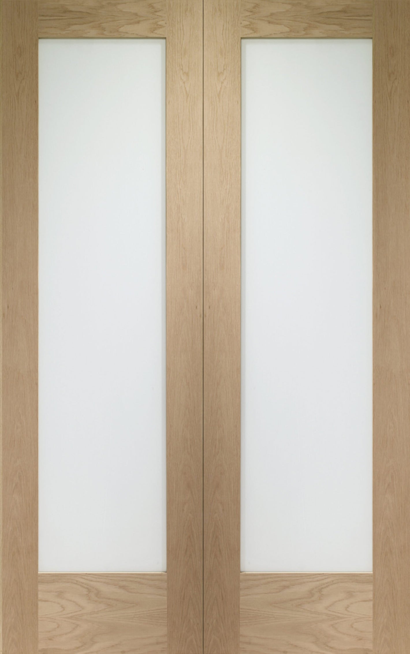 XL Joinery Pattern 10 Oak Door Pair with Clear Glass - Unfinished