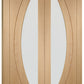 XL Joinery Salerno Oak Door Pair with Clear Glass - Unfinished