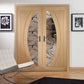 XL Joinery Salerno Oak Door Pair with Clear Glass - Unfinished