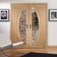 XL Joinery Salerno Oak Door Pair with Clear Glass - Unfinished